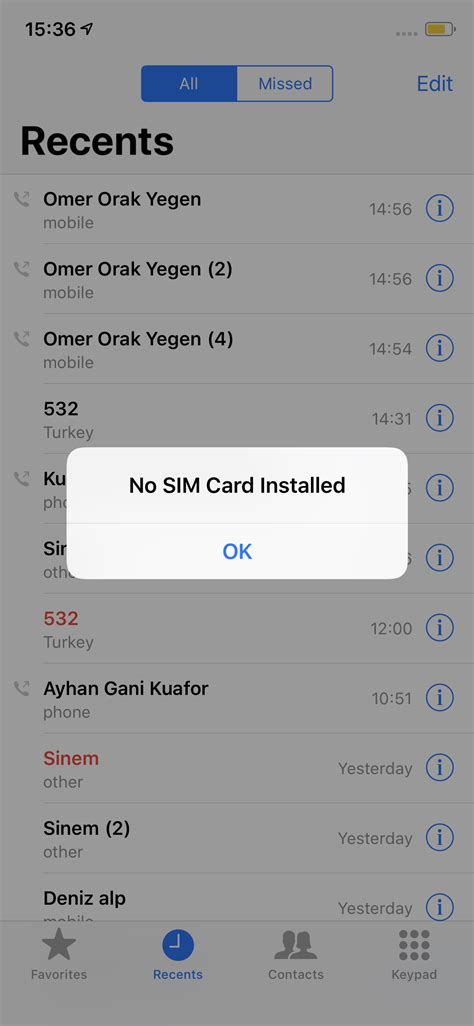 no sim card installed